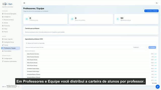 Professores e Equipe